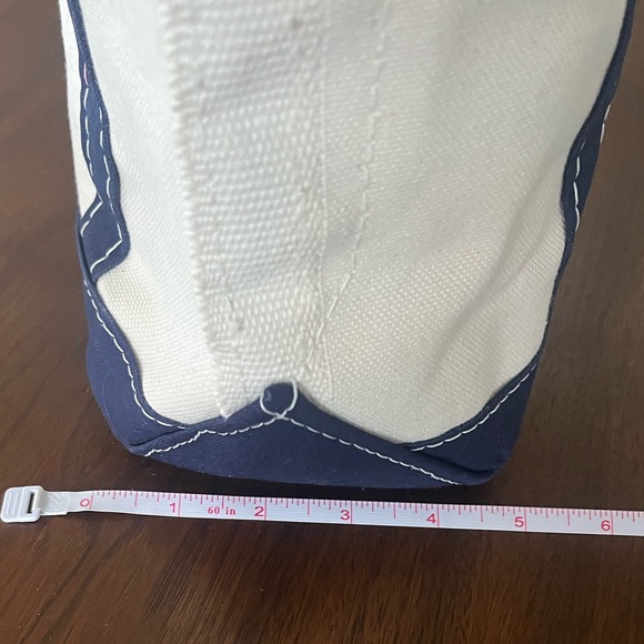 L.L. Bean Mini Boat and Tote Navy Blue Canvas Bag Zip Top VGUC - Picture 16 of 16